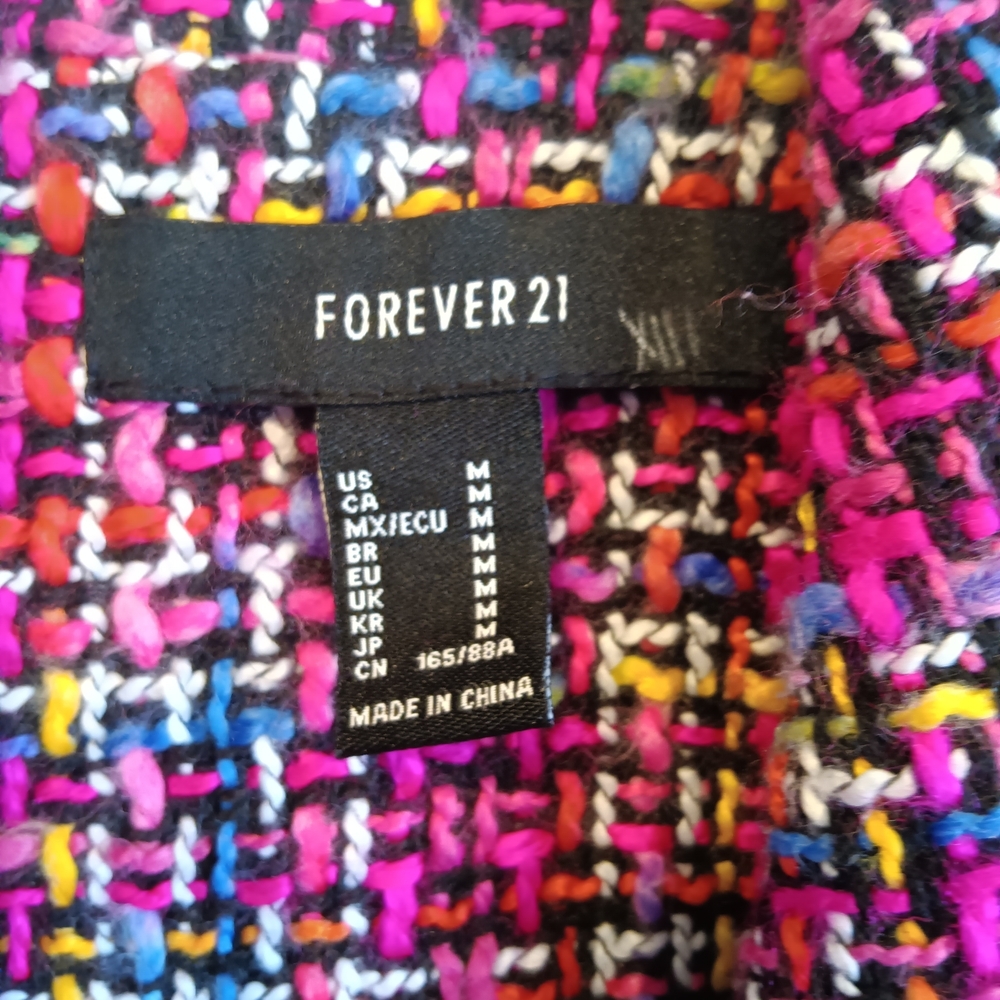 CLEARANCE SALE!!  Forever 21 Vibrant and Exotic Multicolor Double Breasted Coat - Picture 8 of 8